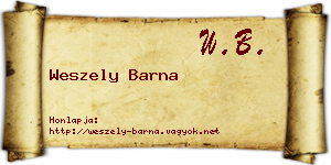 Weszely Barna névjegykártya
