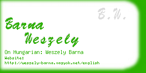 barna weszely business card